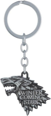 Jainjon Game of Thrones House Winter is coming Stark Head 3D Silver Key Chain Key Chain