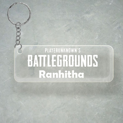 SY Gifts PUBG Design With Ranhitha Name Key Chain
