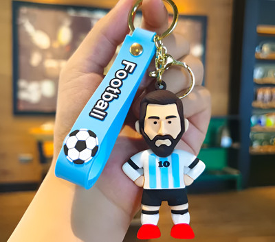 Dcart Lionel Messi 3D Rubber Keychain for Football Sports Lover Key Chain
