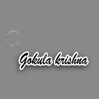 SY Gifts SYG Gokula krishna Name Keychain White And Black Key Chain