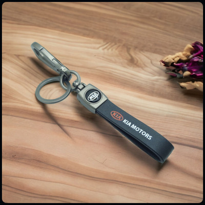 GSV Kia Stylish Leather Stripe keychain . leather keychain_J518 Key Chain