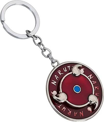 FOXR Naruto Anime Red Uchiha Sharingan Design Revolving Logo Keychain Key Chain