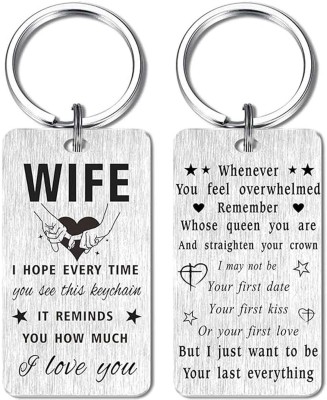 M Men Style Wife I Hope Every Time You See This Keychain Silver Steel Keychain KeyS14 Key Chain