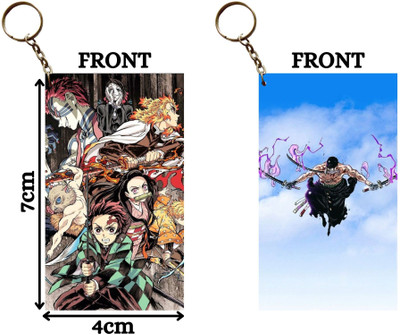 Hariyaali Enterprises LLP TANJIRO GOOD AKAZA BAD X ZORO THREE SWORD STYLE Unique Style 2 pcs Combo Key Chain