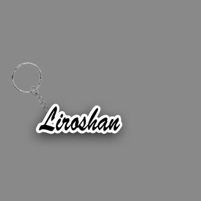 Prihit NEW_BBG Liroshan Name Keychain White And Black Key Chain