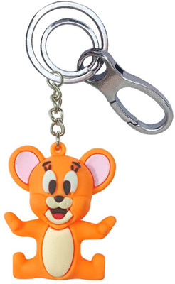 SHOKY LOOKS Premium Rubber Finished Jerry With Yellow Tweety Locking Lock Key Chain