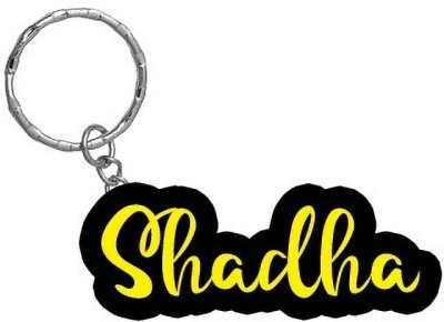 SY Gifts Shadha Name Black Yellow Name Keychain Key Chain