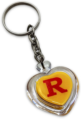 swagtreg Cute R Letter Keychain – Heart Shape Alphabet Keyring for Keys, Bags, Gifting Key Chain