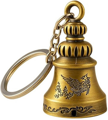 HELMUNT Good Luck Tibetan Bell Keychain Temple Bell Keychain For Car Bike Vehicle Etc Key Chain