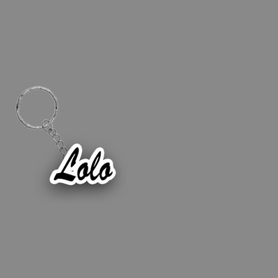 SY Gifts SYG Lolo Name Keychain White And Black Key Chain