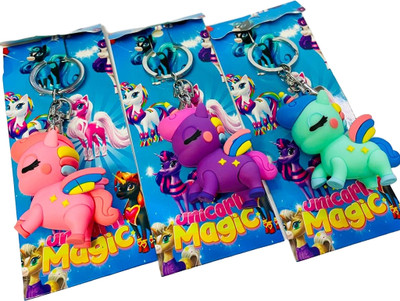 GKM Unicorn Keychain for boys & girls in set of three key ring keychain Key Chain