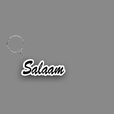 SY Gifts SYG Salaam Name Keychain White And Black Key Chain