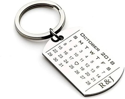 Myurawells Custom Date Engraved Message & Keychain Anniversary Birthday Memorial Gift Key Chain