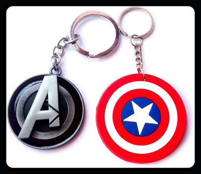 Meeko.com Captain America Shield Keychain & Avengers Logo Keychain-jj120 Key Chain