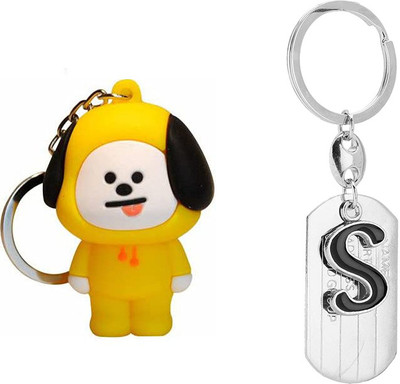 Newview CHIMMY S BLADE ALPHABET BTS Army Characters 3D Rubber Keychain and Keyring Key Chain