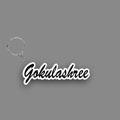 SY Gifts SYG Gokulashree Name Keychain White And Black Key Chain