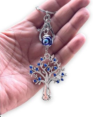 GKM Tree Theme Evil Eye Keychain Crystal alloy Keyring for Gift men & woman Key Chain