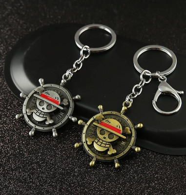 JAINSON MARTIN Combo Of One Piece Keychain Rotating Silver And Golden Key Chain