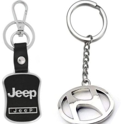 Jainsburys Combo of Jeep Leather & Hyundai metal keychain & Best quality keychain Key Chain