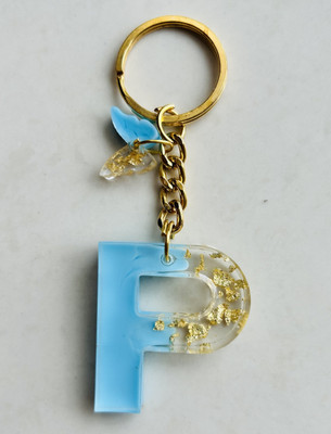 YARA CREATION Sky-blue P keychain Key Chain