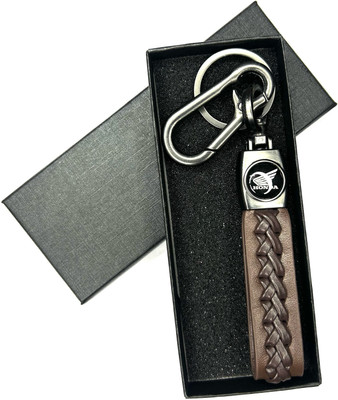 FLAMBE honda Brown Leather Design Belt Keychain Key Chain