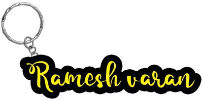 SY Gifts Ramesh varan Name Black Yellow Name Keychain Key Chain