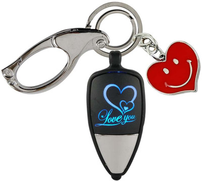 HANDSOME ISK Beautiful & Attractive Love U Multicolor Light With Heart Locking Lock Key Chain