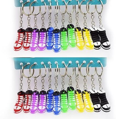 WHITE POPCORN Shoes Shape Boys/ Girls Design Keyrings/ Keychains for Kids (Set of 24) Key Chain