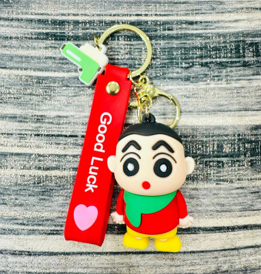 SRG PVC Rubber Cute Shinchan Keychain with Gun Charm Key Chain