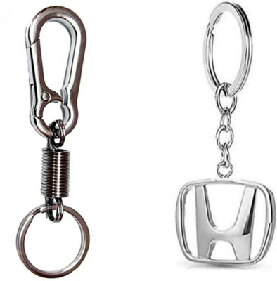 JAINSON MARTIN Combo of Honda Logo & Spring Hook Locking Metal Keychain Key Chain