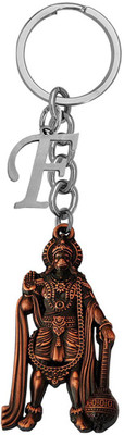 M Men Style Lord Hanuman Pawanputra Bajirang Bali With Initial Letter Alphabet-F SKey2022456 Key Chain