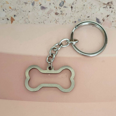 Shiv Jagdamba Personalised Dog Bone Animal Gift Silver Stainless Steel Keychain LCKShiv066 Key Chain