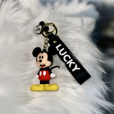 cutieclicks Mickey Mouse Rubber Keychain with “LUCKY” Tag for Girls Key Chain