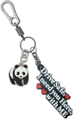 HANDSOME ISK Beautiful Rubber Drive Safe With Panda Stylish Locking Lock Key Chain
