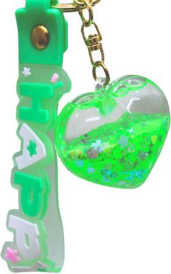 Nivu Cute Heart Design - Water Glitter Keychain for Girls with Decorative Strap Key Chain