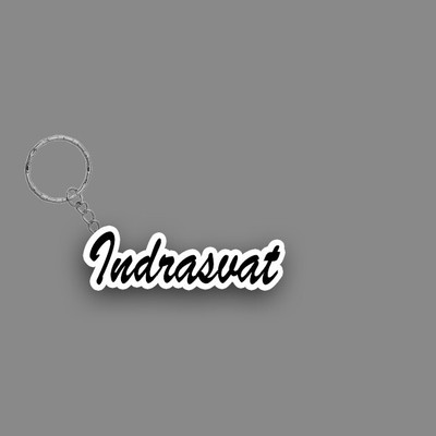 SY Gifts SYG Indrasvat Name Keychain White And Black Key Chain