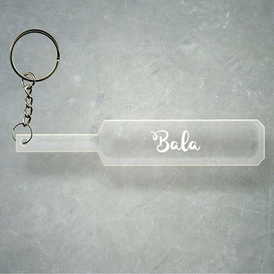 SY Gifts Cricket Bat Logo Design With Bala Name Key Chain