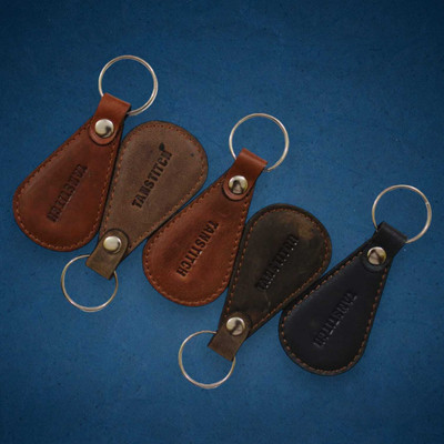 TANSTITCH Full Grain Leather Keychain | Rust proof ring Key Chain