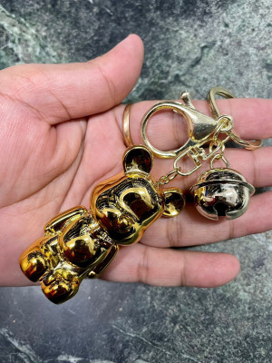 BBG FK_Cute Acrylic Panda Keychain With Bell (Golden) Key Chain
