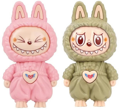 9UP 2PCS Laabubu The Monsters Rotating Face Toy, Action Figure Keychain for Bags Key Chain
