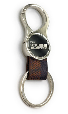 Jdp Novelty Round Shape Leather Metal Keychain for iqube Bike Key Chain