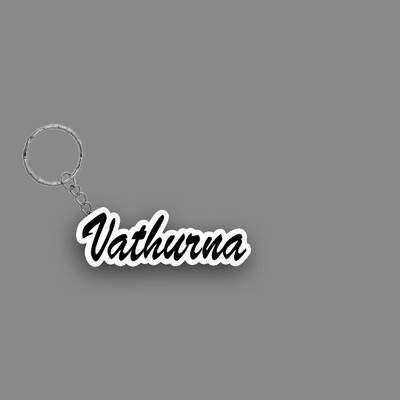 SY Gifts SYG Vathurna Name Keychain White And Black Key Chain