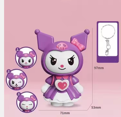 posxo cute Kuromi face changing keychain pack of 1 Key Chain