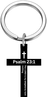 Sullery Bible Verse Keychain Christian Cross Black Psalm 23:1 SulleryKey202585 Key Chain