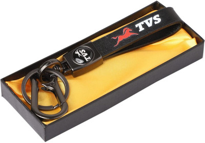 SHRI JI Classic TVS Logo Keyring with hook with Black box Key Chain