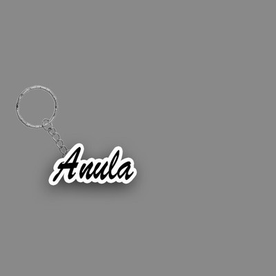 SY Gifts SYG Anula Name Keychain White And Black Key Chain