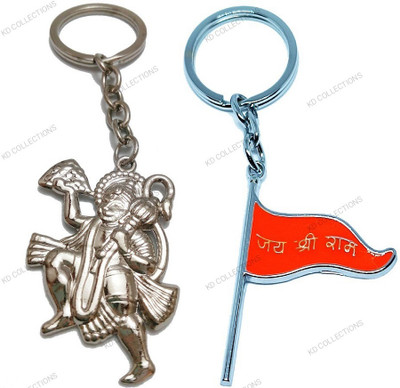 kd collections KD-224-638 Bajrangbali Hanuman Keychain & Jai Shree Ram Flag Keychain Combo Key Chain