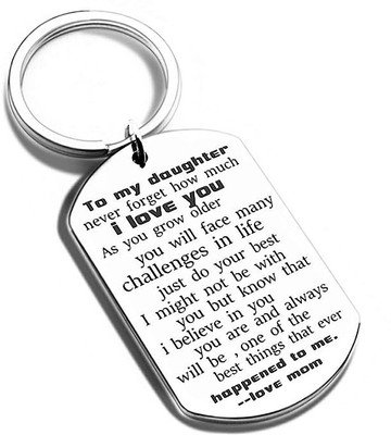 Myurawells to My Daughter Keychain from Dad Mom Inspirational Gift Key Chain