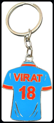 Jainzon Virat Kohli Blue Cricket jersey Metal Keychain | Virat 18 Cricket Keychain_ak124 Key Chain
