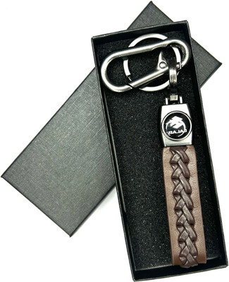 FLAMBE New Bajaj Brown Leather Design Belt Keychain Key Chain